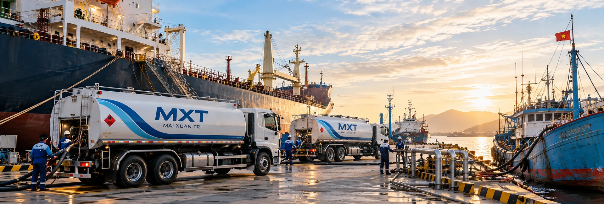 Xe bồn MXT tại khu vực cảng – hình ảnh minh họa